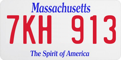 MA license plate 7KH913