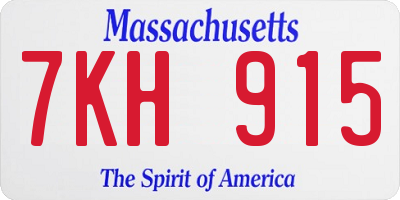 MA license plate 7KH915