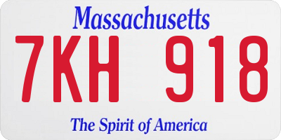 MA license plate 7KH918