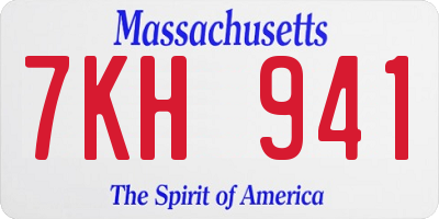 MA license plate 7KH941