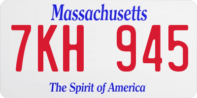 MA license plate 7KH945
