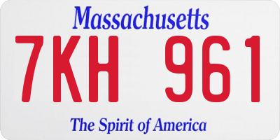 MA license plate 7KH961