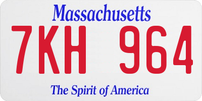 MA license plate 7KH964