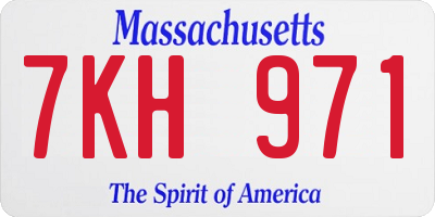 MA license plate 7KH971
