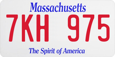 MA license plate 7KH975