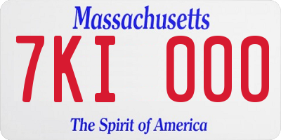 MA license plate 7KI000