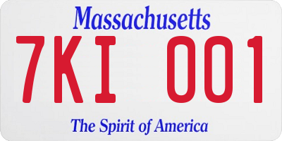 MA license plate 7KI001