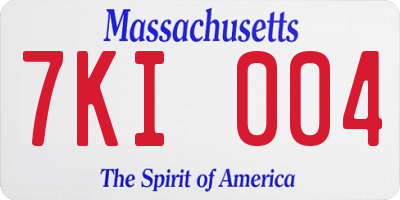 MA license plate 7KI004