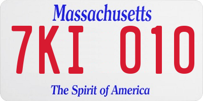 MA license plate 7KI010