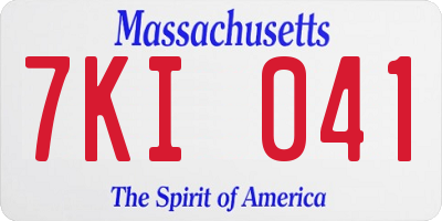 MA license plate 7KI041