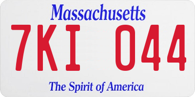 MA license plate 7KI044
