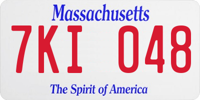MA license plate 7KI048
