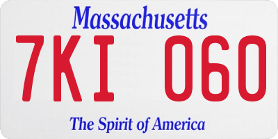 MA license plate 7KI060
