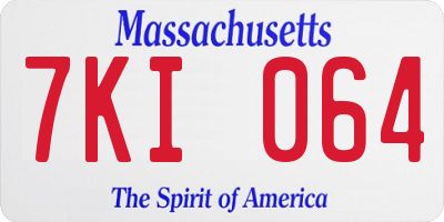MA license plate 7KI064