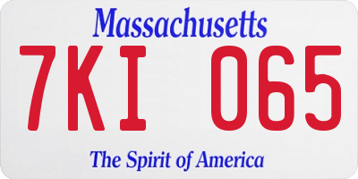 MA license plate 7KI065