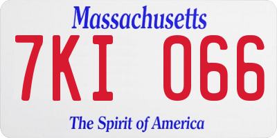 MA license plate 7KI066