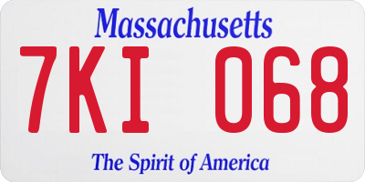 MA license plate 7KI068