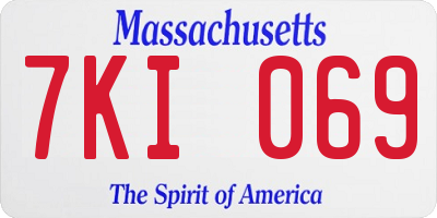 MA license plate 7KI069