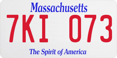 MA license plate 7KI073