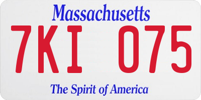MA license plate 7KI075