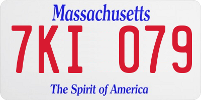 MA license plate 7KI079