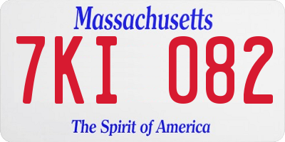 MA license plate 7KI082