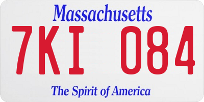 MA license plate 7KI084