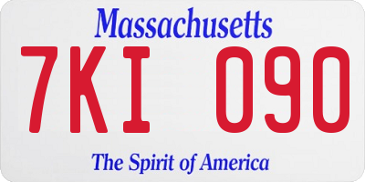 MA license plate 7KI090