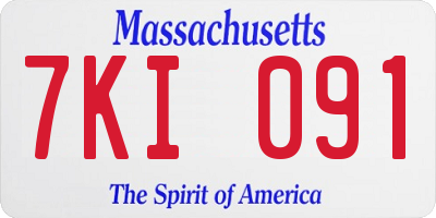 MA license plate 7KI091