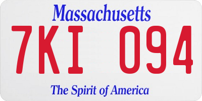 MA license plate 7KI094