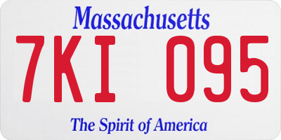 MA license plate 7KI095