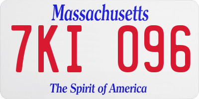 MA license plate 7KI096