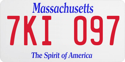 MA license plate 7KI097