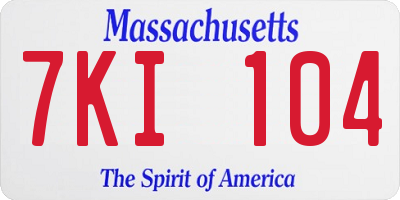 MA license plate 7KI104