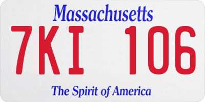 MA license plate 7KI106