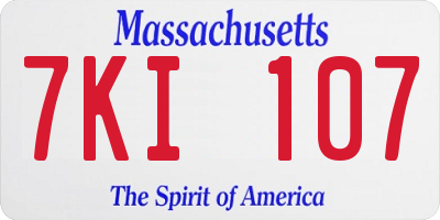 MA license plate 7KI107