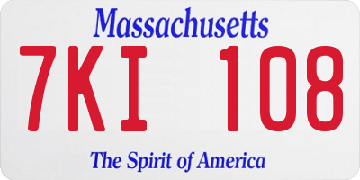 MA license plate 7KI108