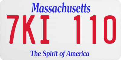 MA license plate 7KI110