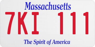 MA license plate 7KI111