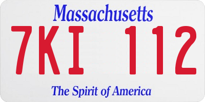 MA license plate 7KI112