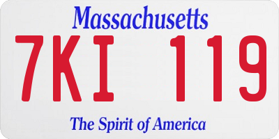 MA license plate 7KI119