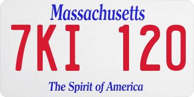 MA license plate 7KI120
