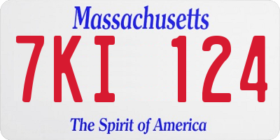 MA license plate 7KI124