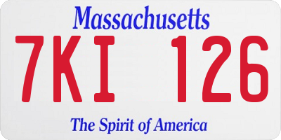 MA license plate 7KI126