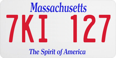 MA license plate 7KI127