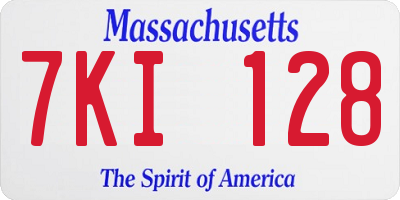 MA license plate 7KI128