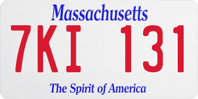 MA license plate 7KI131