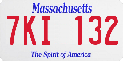 MA license plate 7KI132