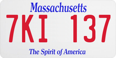 MA license plate 7KI137
