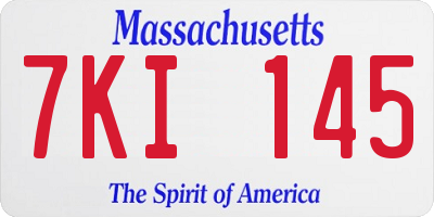 MA license plate 7KI145